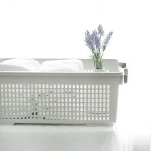 데일리 소품정리 손잡이 적층 손잡이 멀티 바스켓 사각 바구니 플라스틱바 함 수납바 라탄 패브릭바, [선택] 손잡이 멀티 바스켓(S)