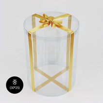 애니데이파티 반전돈케이크, [옵션2] 투명케이스(중)+골드리본