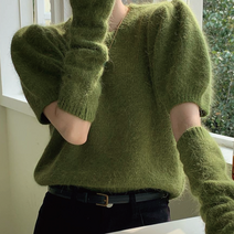 와이알유디 웜앤소프트 컬러풀 슬리브 니트탑 세트