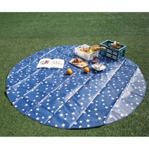 발수 방오 소풍 캠핑 원형 돗자리 가방세트 해변 여행 낚시 캠크닉 벗꽃축제 불꽃놀이, 네이비