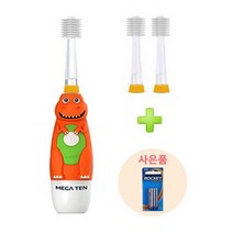 메가텐 비바텍 360도 LED 음파 진동칫솔 (Soft)헤드 본품1개+(Soft)리필2개+건전지AAA 음파전동 칫솔, 공룡