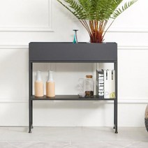 플랜티 2단 스틸 콘솔, 블랙