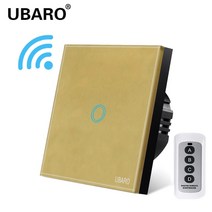 스마트스위치 스위치봇 스마트싱스 UBARO EU 무선 원격 제어 스위치 블랙 럭셔리 크리스탈 유리 패널 스마트 홈 벽 조명 LED 표시기 센서 1/2/3 갱, 07 LG-JB1-YF