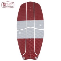스킴보드 ananas 서핑 kitesurfboard 데크 카펫 패드 세트 foilboard wakesurf skimboard eva nonslip 견인 프론트 테일 그립 패드, 버건디와 그레이