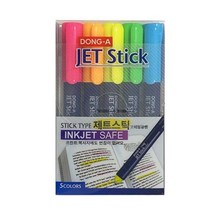 동아연필 고체형광펜세트 원형, 5색(제트스틱세트)), 1세트