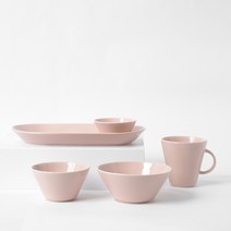 보울보울 어반데일리 1인 홈세트 쉬폰핑크, 5세트, 5종