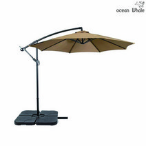 Ocean Whale 초대형 가든 원형 파라솔 + 4piece 물통 받침대 세트, 와인+4piece 물통