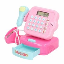 (해외직구) 빛 등록기 가상 금전 조기 놀이 가게 장난감 전자 소리와 교육용, 1개, 기본