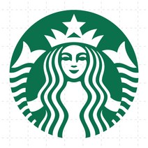 스타벅스 싸이렌 사이렌 STARBUCKS 로고스티커 데칼스티커 방수, 20cm x 20cm, 노랑색