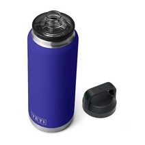 예티 Yeti 램블러 1064.7ml 36온스 병 진공 단열 스테인리스 스틸 처그 캡 포함 오프쇼어 블루, Offshore Blue