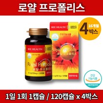 온가족 영국산 데일리 로얄 비 프로폴리스 플러스 앤 아연 포르폴리스 프로플로스 항산화 영양제 beepropolis 캡슐, 4박스