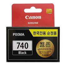 캐논 PG-740 정품잉크 PIXMA MG3670 MX537 MX477 검정, 1개