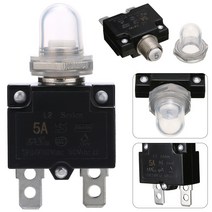 리셋 가능한 열 회로 차단기 패널 마운트 방수 캡 포함 1X 5A 10A 12V 24V, 04 30A