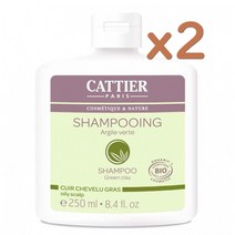 까띠에 오일리 스컬프 그린 클레이 샴푸 250ml x2팩 OILY SCALP ORGANIC GREEN CLAY