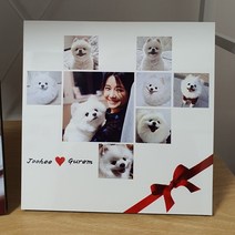 휴대폰 사진인화 하트 프레임 콜라주 액자 가족 웨딩 아기 맞춤 액자 제작 집들이선물, 직사각 270x190, 2번
