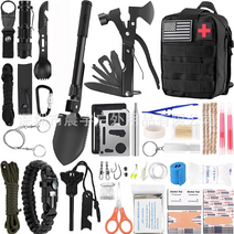 캠핑 재난가방 생존키트 장비 구호 세트 응급 물품 야생 용품, 검은색, 1개