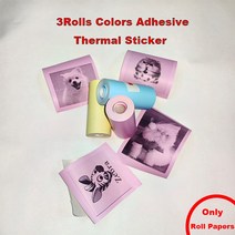 라벨프린터 무선프린터 포켓 라벨 열전사 프린터 휴대용 미니, 13 3Rolls Color Sticker