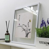 투명액자38CmX38Cm 사군자매난국죽2(난초).꾸밈, 블랙