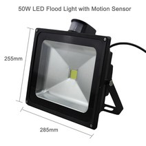 LED 투광 조명 야외 PIR 10W 20W 30W 50W 110 220 스포트 라이트 모션 센서 반사판 IP65 방수 벽 램프, Warm White, 04 50W