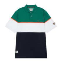 헤지스 남성용 HRC 면 혼방 컬러블럭 카라티셔츠