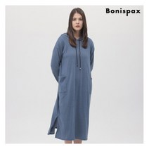[보니스팍스] 기모 아웃포켓 후드 롱 원피스-OF99OP053