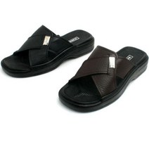 1001 가죽 남성슬리퍼 옆바느질 2중쿠션