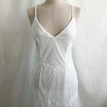 엘블랑꼬 브이넥 민소매 자수 빈티지 셀프웨딩드레스 스냅촬영 롱드레스 롱원피스