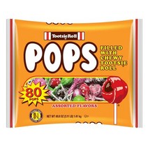 Tootsie Pops 투시팝 각종 맛 막대 사탕 80피스 1.41kg 투시롤 캔디 Assorted Flavor, 1세트