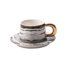 Lianya 커피잔 1인조 세트 에스프레소 카페라테 카푸치노 컵, 수묵 세트, 1세트