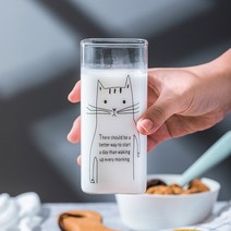 플랫화이트잔 아인슈페너잔 에스프레소샷잔 밀크글라스크리에이티브 인쇄 우유 유리 머그잔 차 아침 커피, 05 06