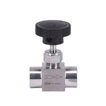 1/8 "1/4" 3/8 BSP NPT 암 니들 밸브 크레인 304 316 스테인레스 스틸 유량 제어 수성 가스 오, 02 1/8