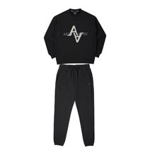 [아키클래식]시그니쳐 클래식 맨투맨+ALL-DAY VER2 조거팬츠 남여 공용 트레이닝복 세트 블랙 AKALFU21123