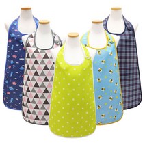 손님 용 방수 앞치마 주방카페턱받이 형 프린팅 업무용 캐릭터 찍찍이, 손님용 찍찍이 앞치마_몽키바나나(스카이), 본상품선택