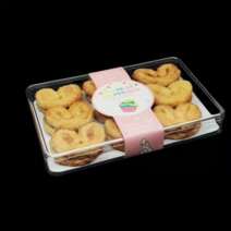 PS028 납작한 플라스틱 빼빼로 포장용기 40개 투명사각통 대량 도매 쿠키통케이스 사탕통 과자통 간식통 수제과자 선물용 프리미엄 떡포장용기 보틀케이크, PS028(420ml) 40개
