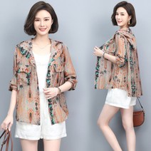 여름 패션 후드 프린트 자외선 차단 코트 여