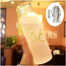 Ogfaour 내열유리 텀블러 500ml 불투명 파스텔 디자인 4컬러 예쁜디자인, 상세페이지 참조, 그린 넘버 6 + 컵 백, 상세페이지 참조