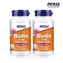 [한국공식총판] 나우푸드 비오틴 10000 120캡슐 2병 (8개월분), 480 mg x 120캡슐 x 2세트