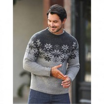 Manfinity Homme 남성 눈꽃 패턴 스웨터 553055 J