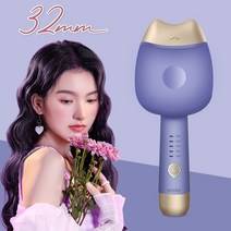 Windee 32mm 물결 고데기 볼륨 펌고데기 물결웨이브 5단 온도조절 오일 코팅 헤어 케어 220V, 보라색