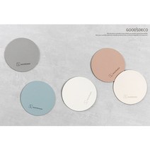 국내 제작 원형 동그라미 가죽 컵받침 5p 세트 화병받침, 혼합 5p