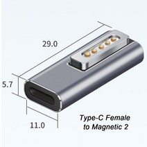 USB C to Magsafe 1/2 케이블 코드 어댑터 Apple MacBook Air/Pro 고속 충전 PD 전원 공급 장치 충전기 변환기, CHINA_TypeC F to Magnetic2