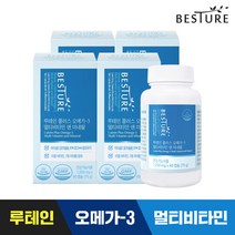베스처 루테인 플러스 오메가3 멀티비타민 앤 미네랄 60캡술 4병 (8개월분), 선택완료, 단품없음