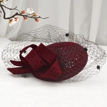 웨딩 페이스 베일 개화기 레트로 본식 영국 모직 작은 모자 웨딩 드레스 여성 겨울 모자 빨간 신부 귀여운 단색 베레모 일본 소녀 머리띠