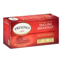 Twinings 트와이닝 100% 순수 홍차 잉글리쉬 블랙퍼스트 티백 25개 50g(1.76oz)