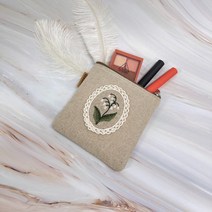 [국내제작] 생리대파우치 미니 화장품 자수파우치 여성 시크릿 선물