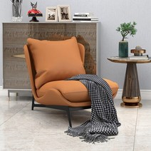 Lazy Sofa Lounge Chair 안락 의자 이탈리아 거실 싱글 소파 가죽 Relax Balcony Reading Fauteuil Furniture WSW35XP, [03] Brown light gray