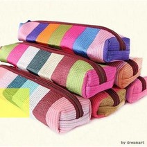 전통 색동 필통 문구 연필 볼펜 화장품 파우치 외국인 선물 기념품 한복, 색동 필통 파우치- 색상랜덤