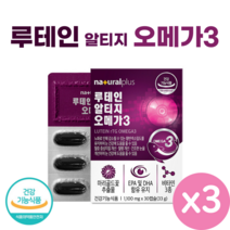 루테인 알티지 오메가3 30캡슐 식약처 인증 혈행 개선 청소년 학생 직장인 부모님 노인 눈 건강 영양제 Lutein rTG Omega3, 30정, 33g, 3개