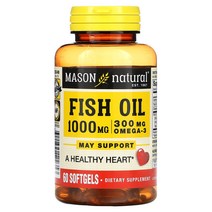 Mason Natural 메이슨 내추럴 피쉬 오일 1000mg 소프트젤 60정, 60 개, 60개