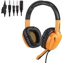 게이밍헤드셋 가벼운 진동 마이크 SADES 게임용 헤드셋 PS4 소음 제거 마이크가 있는 오버이어 헤드폰 컨트롤러용 스테레오 Xbox One PC 노트북주황색, [01] 주황색